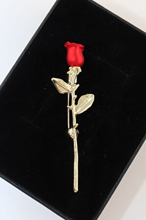 Tomurcuk Kırmızı Gül Broş. Yaka Iğnesi Gül Broş. Kırmızı Gül Broş. Kadın Broş. Erkek Broş. Gül Broş.