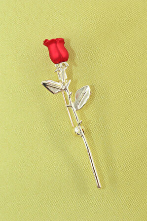 Tomurcuk Kırmızı Gül Broş. Yaka Iğnesi Gül Broş. Kırmızı Gül Broş. Kadın Broş. Erkek Broş. Gül Broş.