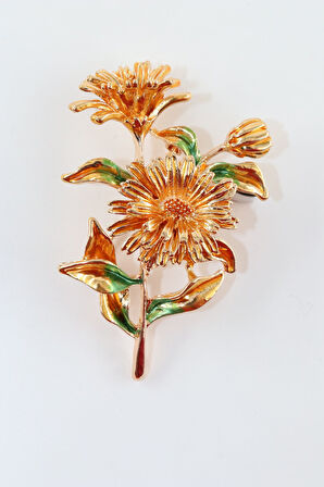Gerbara papatyası broş. Yaka iğnesi gerbara papatyası broş. Tasarım broş. Kadın broş. Papatya broş.