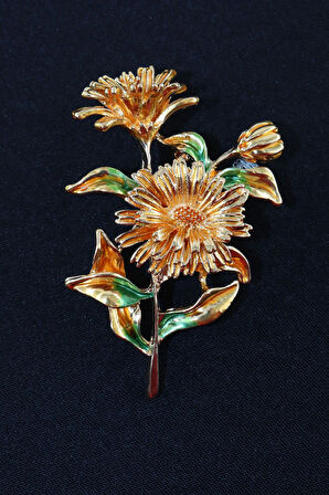 Gerbara papatyası broş. Yaka iğnesi gerbara papatyası broş. Tasarım broş. Kadın broş. Papatya broş.