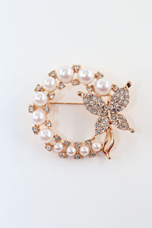 İncili kelebek broş. Yaka iğnesi kelebek broş. Taşlı tasarım kelebek broş. Kadın broş. Kelebek broş.