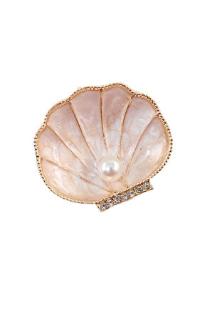 İncili istiridye kabuğu broş. Yaka iğnesi incili istiridye kabuğu broş. Kadın broş. İnci broş