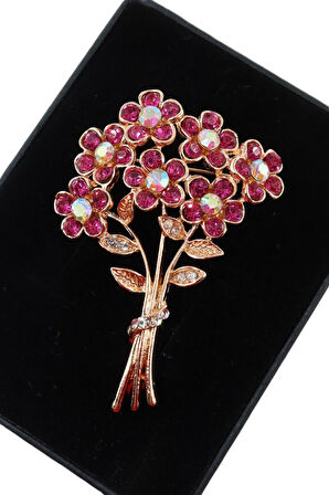 Zirkon taşlı kır çiçeği broş. Yaka iğnesi kır çiçeği broş. Çiçek broş. Kadın broş. Kır çiçeği broş.