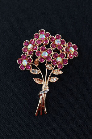 Zirkon taşlı kır çiçeği broş. Yaka iğnesi kır çiçeği broş. Çiçek broş. Kadın broş. Kır çiçeği broş.