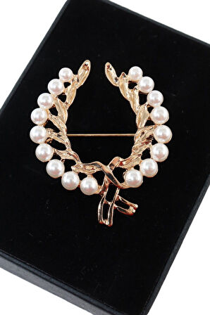 İncili zeytin dalı broş. Yaka iğnesi zeytin dalı broş, incili broş. Kadın broş. Zeytin dalı broş