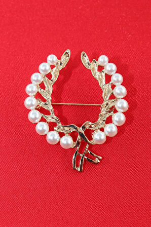 İncili zeytin dalı broş. Yaka iğnesi zeytin dalı broş, incili broş. Kadın broş. Zeytin dalı broş