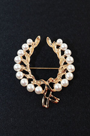 İncili zeytin dalı broş. Yaka iğnesi zeytin dalı broş, incili broş. Kadın broş. Zeytin dalı broş