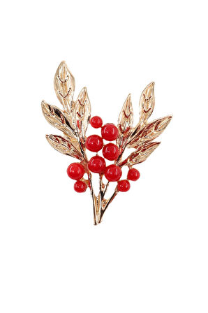 Kızılcık meyvesi broş. Yaka iğnesi kızılcık broş, Tasarım kızılcık broş. Kadın broş. Kızılcık broş.