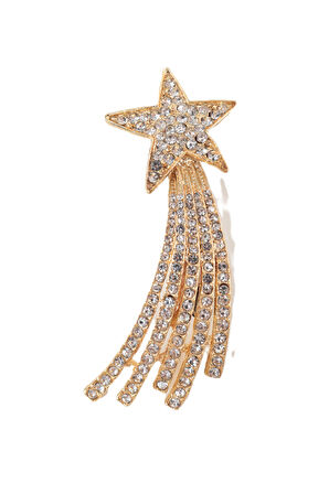 Gold kayan yıldız broş. Yaka iğnesi broş. Taşlı broş. Gold broş. Kadın broş. Erkek broş. Yıldız broş