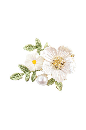 Bahar Çiçeği Incili Broş. Yaka Iğnesi Broş. Çiçek Broş. Taşlı Broş. Kadın Broş, Inci Broş. Broş