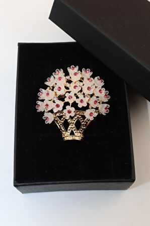 Çiçek Buketi Broş. Taşlı Broş. Çiçek Broş. Gold Broş. Yaka Iğnesi Broş. Kadın Broş. Broş.