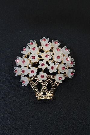 Çiçek Buketi Broş. Taşlı Broş. Çiçek Broş. Gold Broş. Yaka Iğnesi Broş. Kadın Broş. Broş.