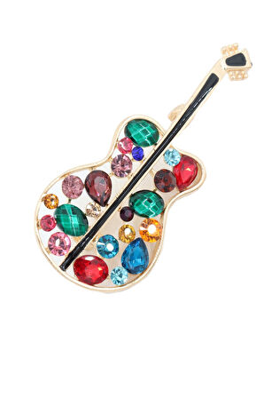 Gold Renkli, Gitar Broş. Taşlı Broş. Yaka Iğnesi Broş. Kadın Broş. Erkek Broş. Gitar Broş. Gold Broş