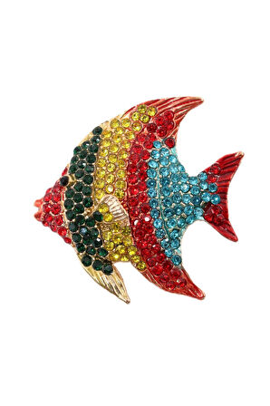 Melek Balığı Broş. Taşlı Broş, Yaka Iğnesi Broş. Kadın Broş. Erkek Broş. Balık Broş. Unisex Broş