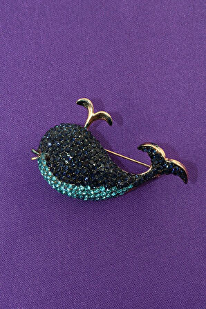 Yunus Balığı Broş. Taşlı Tasarım Broş. Yaka Iğnesi Yunus Balığı Broş. Kadın Broş. Erkek Broş. Broş.