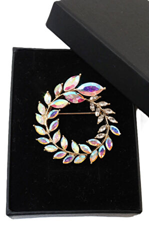 Zeytin Dalı Çelenk Broş. Yaka Iğnesi Broş. Taşlı Broş. Kadın Broş. Erkek Broş. Gold Zeytin Dalı Broş