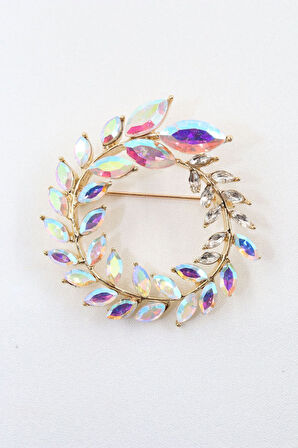 Zeytin Dalı Çelenk Broş. Yaka Iğnesi Broş. Taşlı Broş. Kadın Broş. Erkek Broş. Gold Zeytin Dalı Broş