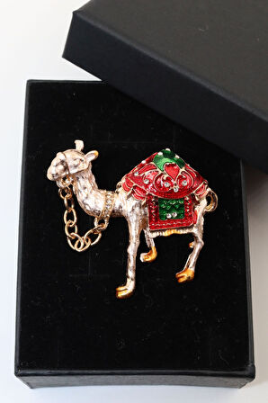 Deve Broş. Taşlı Tasarım Broş. Yaka Iğnesi Broş. Kadın Broş. Erkek Broş. Unisex Broş. Gold Broş