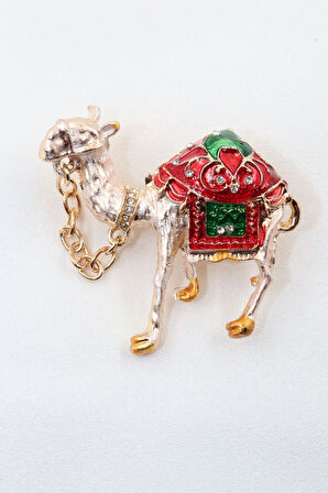 Deve Broş. Taşlı Tasarım Broş. Yaka Iğnesi Broş. Kadın Broş. Erkek Broş. Unisex Broş. Gold Broş