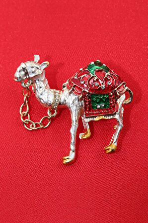 Deve Broş. Taşlı Tasarım Broş. Yaka Iğnesi Broş. Kadın Broş. Erkek Broş. Unisex Broş. Gold Broş