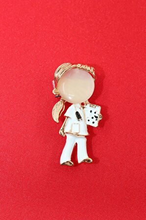 Hemşire broş. Taşlı tasarım broş. Yaka iğnesi broş. Kadın broş. Erkek broş. Broş