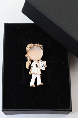 Hemşire broş. Taşlı tasarım broş. Yaka iğnesi broş. Kadın broş. Erkek broş. Broş