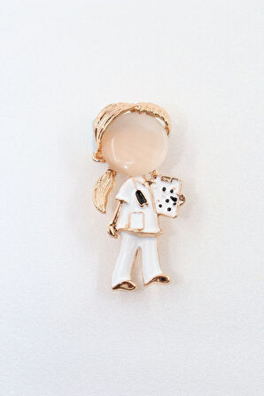 Hemşire broş. Taşlı tasarım broş. Yaka iğnesi broş. Kadın broş. Erkek broş. Broş