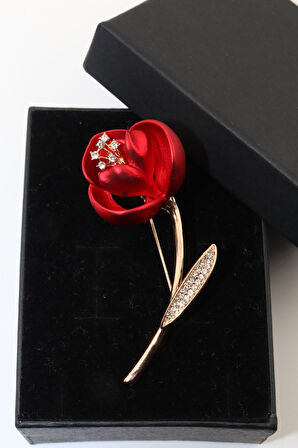 Gelincik Çiçeği Broş. Taşlı Broş. Kırmızı Gelincik Broş. Yaka Iğnesi Broş. Kadın Broş. Çiçek Broş.