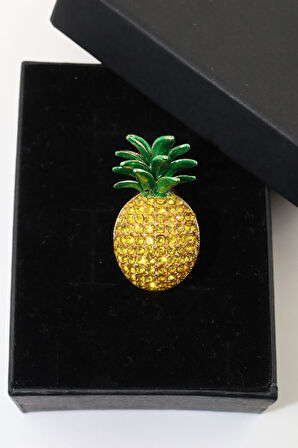 Ananas Broş. Taşlı Broş. Yaka Iğnesi Broş. Kadın Broş. Erkek Broş. Unisex Broş. Meyve Broş.