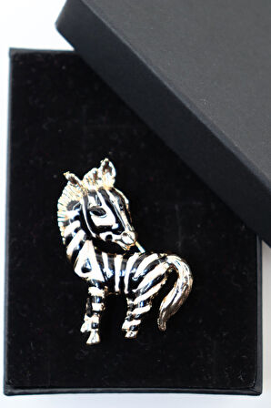 Zebra broş. Yaka iğnesi broş. Kadın broş. Broş. Erkek broş. Unisex.