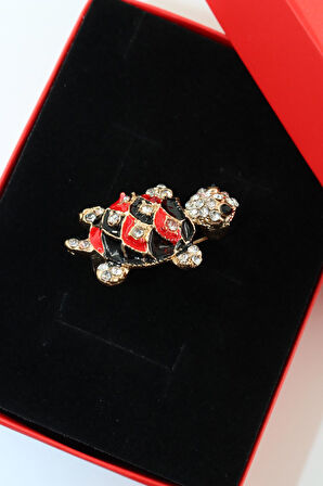 Kaplumbağa broş. Taşlı tasarım broş. Yaka iğnesi broş. Kadın broş. Broş. Erkek broş. Unisex.