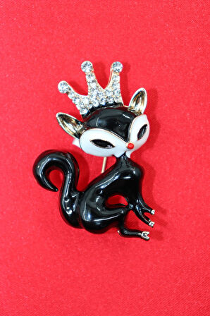 Kraliçe Kedi Broş. Yaka Iğnesi Broş. Kadın Broş. Kara Kedi Broş. Taşlı Broş. Kadın Yaka Iğnesi Broş.