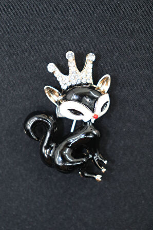 Kraliçe Kedi Broş. Yaka Iğnesi Broş. Kadın Broş. Kara Kedi Broş. Taşlı Broş. Kadın Yaka Iğnesi Broş.