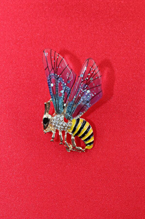 Arı Broş. Taşlı Tasarım Broş, Yaka Iğnesi Broş. Kadın Broş. Broş. Erkek Broş. Unisex. Gold Broş