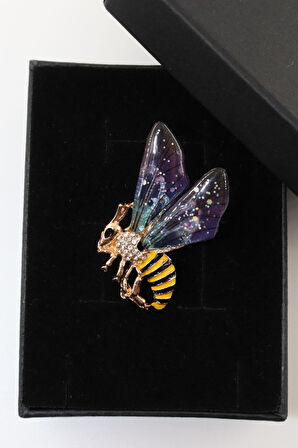 Arı Broş. Taşlı Tasarım Broş, Yaka Iğnesi Broş. Kadın Broş. Broş. Erkek Broş. Unisex. Gold Broş