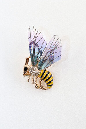 Arı Broş. Taşlı Tasarım Broş, Yaka Iğnesi Broş. Kadın Broş. Broş. Erkek Broş. Unisex. Gold Broş