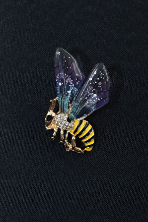 Arı Broş. Taşlı Tasarım Broş, Yaka Iğnesi Broş. Kadın Broş. Broş. Erkek Broş. Unisex. Gold Broş