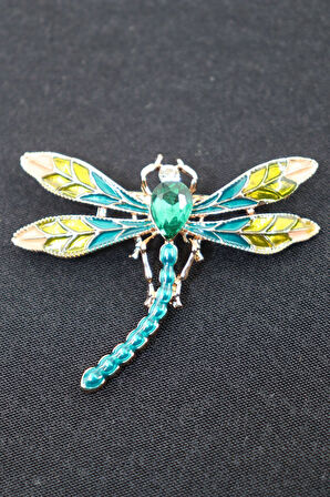 Yusufçuk broş. Yusufçuk taşlı tasarım broş, Yaka iğnesi broş. Kadın broş. Broş. Erkek broş. Unisex.