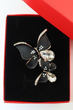 İkili Kelebek Broş. Kristal Taşlı Tasarım Elmas Kelebek Broş. Yaka Iğnesi Broş. Kadın Broş. Broş.
