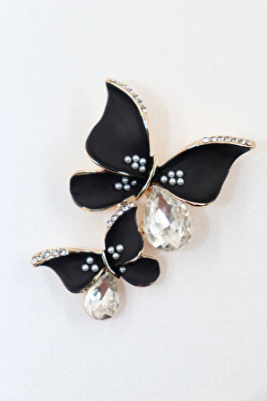 İkili Kelebek Broş. Kristal Taşlı Tasarım Elmas Kelebek Broş. Yaka Iğnesi Broş. Kadın Broş. Broş.