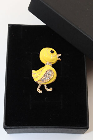 Sarı Civciv Broş. Taşlı Tasarım Broş, Incili Broş. Yaka Iğnesi Broş. Kadın Broş. Broş. Civciv Broş