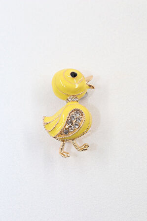 Sarı Civciv Broş. Taşlı Tasarım Broş, Incili Broş. Yaka Iğnesi Broş. Kadın Broş. Broş. Civciv Broş