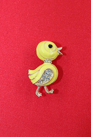 Sarı Civciv Broş. Taşlı Tasarım Broş, Incili Broş. Yaka Iğnesi Broş. Kadın Broş. Broş. Civciv Broş