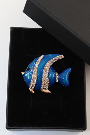 Mavi Melek Balığı Broş. Tasarım Broş. Yaka Iğnesi Broş. Kadın Broş. Broş. Erkek Broş. Unisex