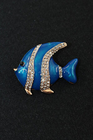 Mavi Melek Balığı Broş. Tasarım Broş. Yaka Iğnesi Broş. Kadın Broş. Broş. Erkek Broş. Unisex