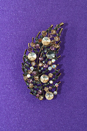 Kanat broş. Taşlı tasarım kanat broş. Yaka iğnesi broş. Kadın broş. Broş.