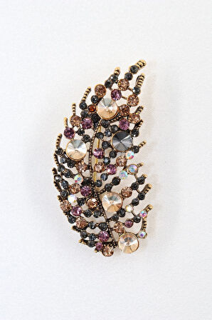 Kanat broş. Taşlı tasarım kanat broş. Yaka iğnesi broş. Kadın broş. Broş.