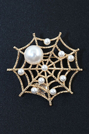 Örümcek ağı broş. Yaka iğnesi broş, incili örümcek ağı broş. Kadın broş. Broş. Erkek broş. Unisex