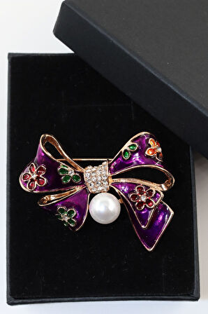 Fiyonk Broş. Kadın Yaka Iğnesi Broş. Tasarım Incili Fiyonk. Kadın Broş. Taşlı Broş. Broş