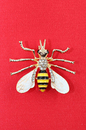 Arı broş. Yaka iğnesi broş. Taşlı tasarım arı broş. Kadın broş. Erkek broş.Broş. Unisex